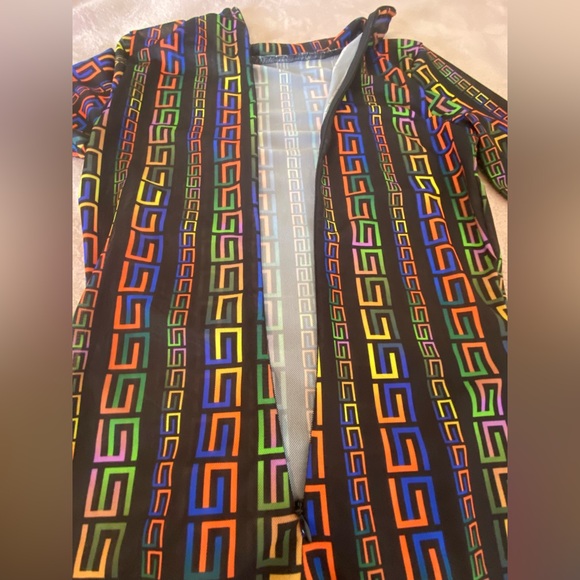 KimCine Curve NWOT Women Sheer Colorful Long Sleeves SizeSmall Back-Zip Jumpsuit - Picture 6 of 15